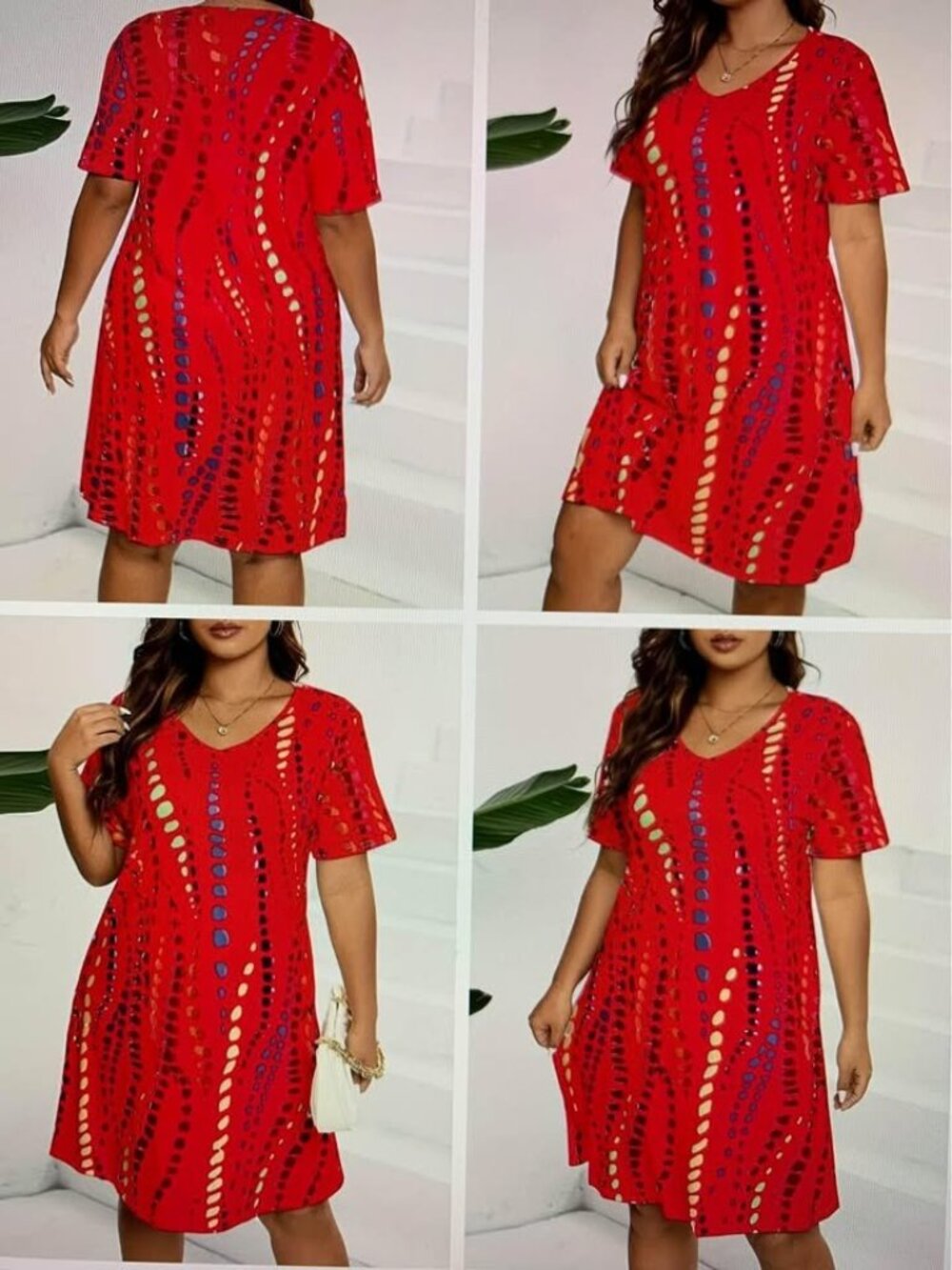 Ladies size 2XL red colorblock dress 12.00